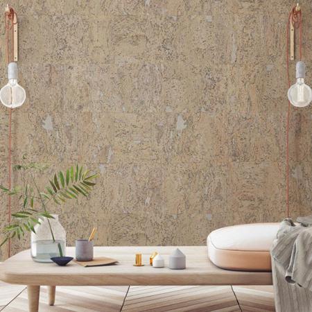 Wicanders Dekwall Cork Wall Covering in Stone Art Platinum